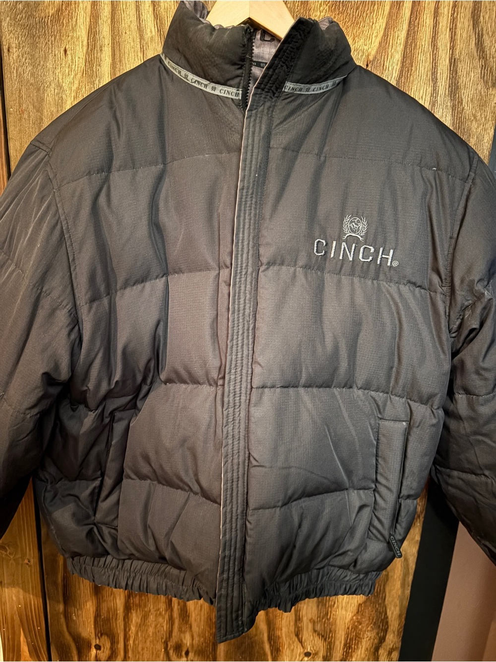 Cinch Black Men's Quilted Reversible Puffer Jacket with Logo